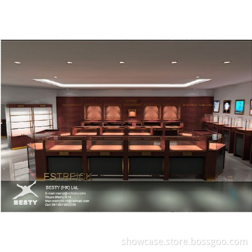 New style kiosk store display showcase with LED lights